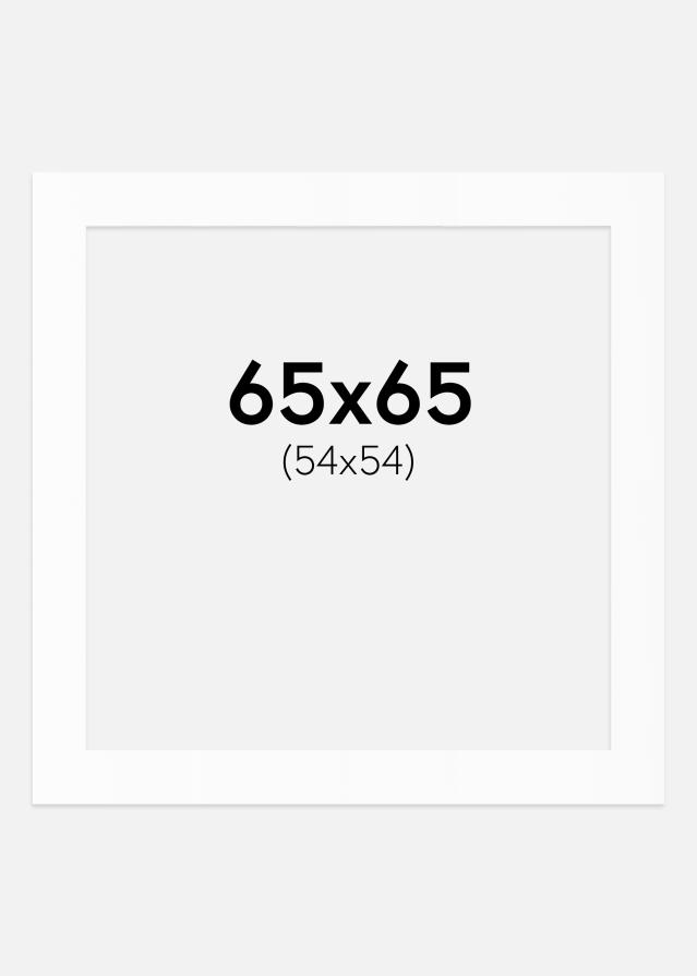 Paspartú Blanco Estándar (Borde interior blanco) 65x65 cm (54x54)