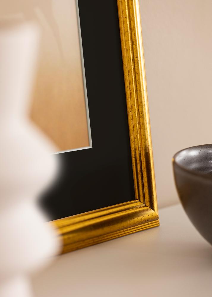 Marco Västkusten Dorado 40x100 cm - Paspartú Negro 30x90 cm