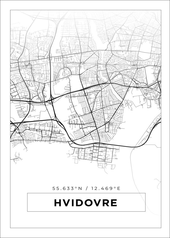 Mapa - Hvidovre - Cartel blanco