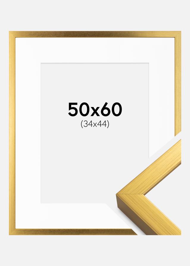Marco Falun Dorado 50x60 cm - Paspartú Blanco 35x45 cm