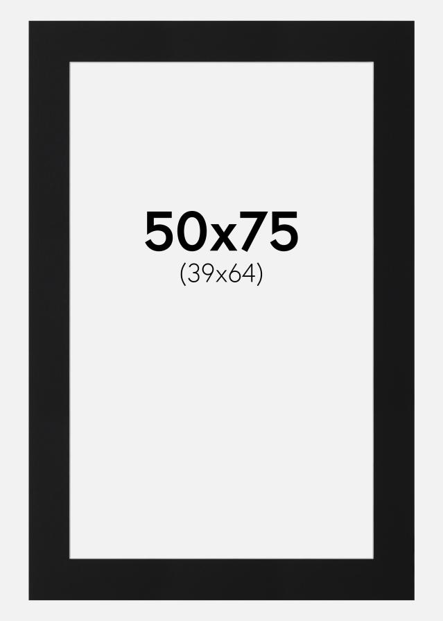 Paspartú Negro Estándar (Borde interior blanco) 50x75 cm (39x64)