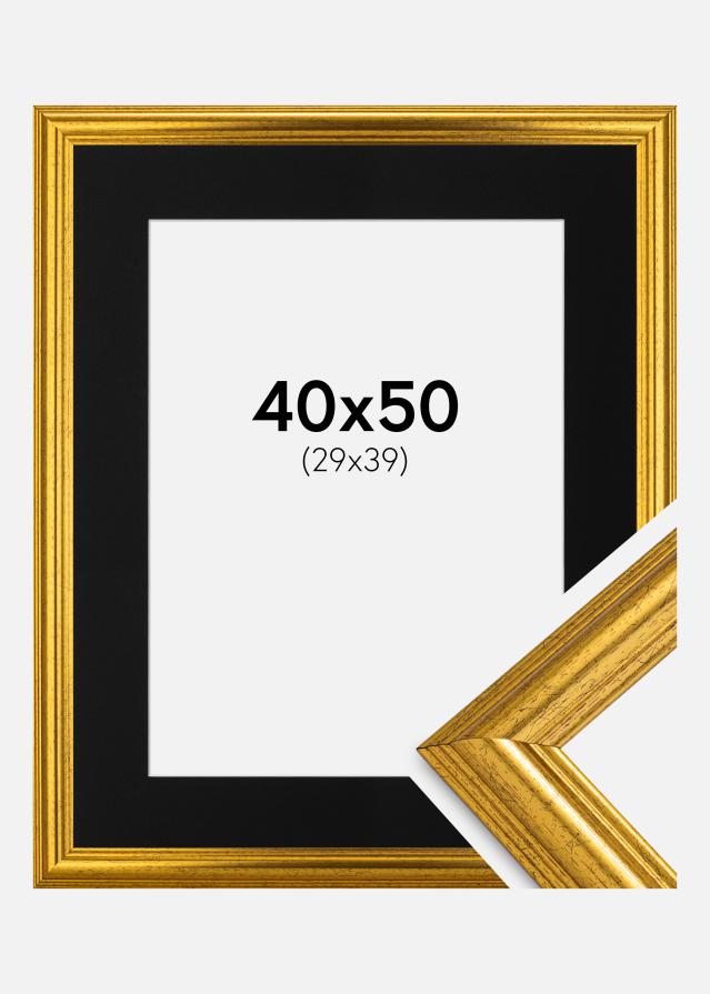 Marco Västkusten Dorado 40x50 cm - Paspartú Negro 30x40 cm