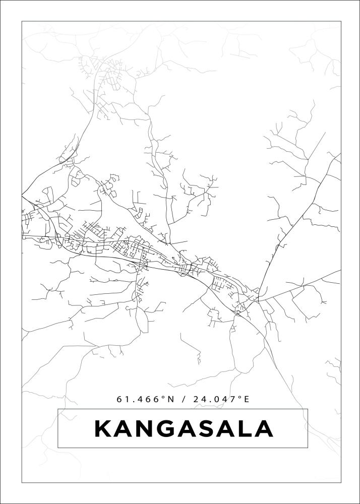 Mapa - Kangasala - Cartel Blanco
