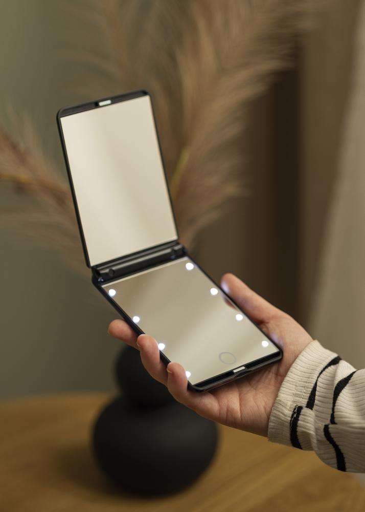 KAILA Espejo tocador Fold III Negro - 13x9 cm