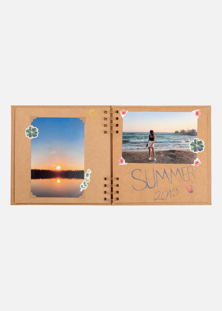 PAC Álbum de espiral Marrón - 18x18 cm (30 Páginas marrones / 15 hojas)