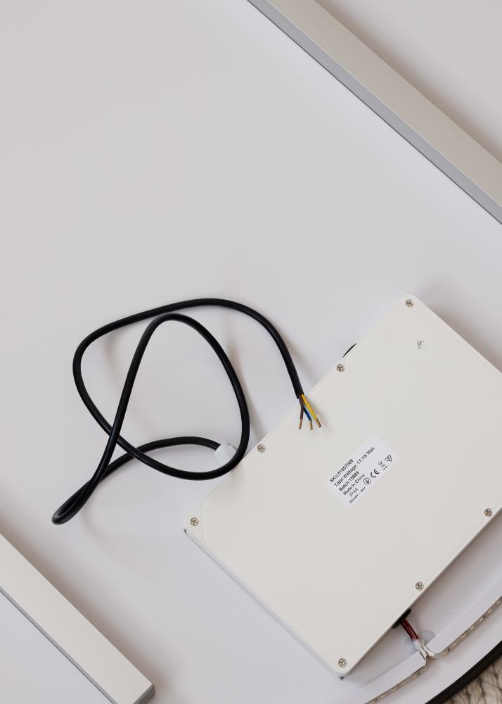 KAILA Espejo Circle LED Negro 80 cm Ø