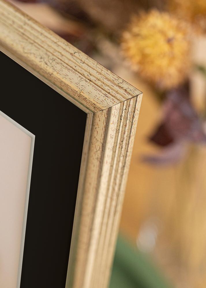 Marco Västkusten Plateado 70x100 cm - Paspartú Negro 24x36 inches