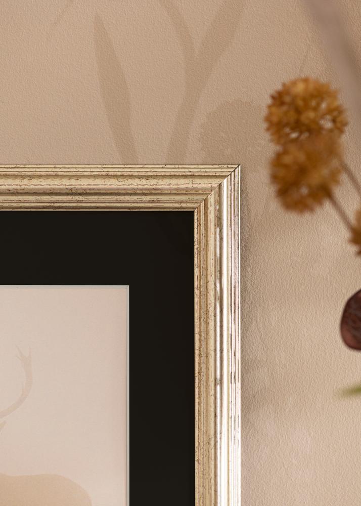 Marco Västkusten Plateado 70x100 cm - Paspartú Negro 24x36 inches