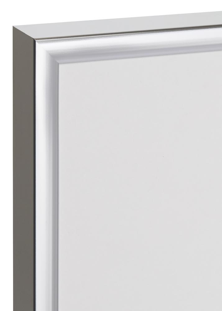 Marco Póster Frame Aluminum Plateado 70x100 cm - Paspartú Negro 59,4x84 cm (A1)