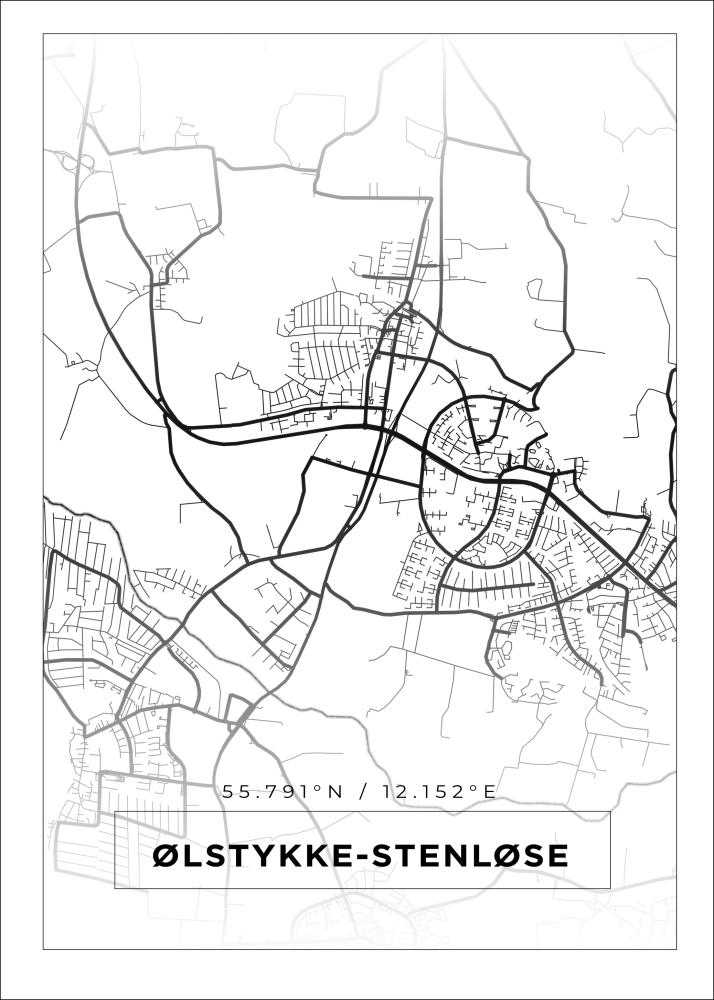 Mapa - Ølstykke-Stenløse - Cartel blanco