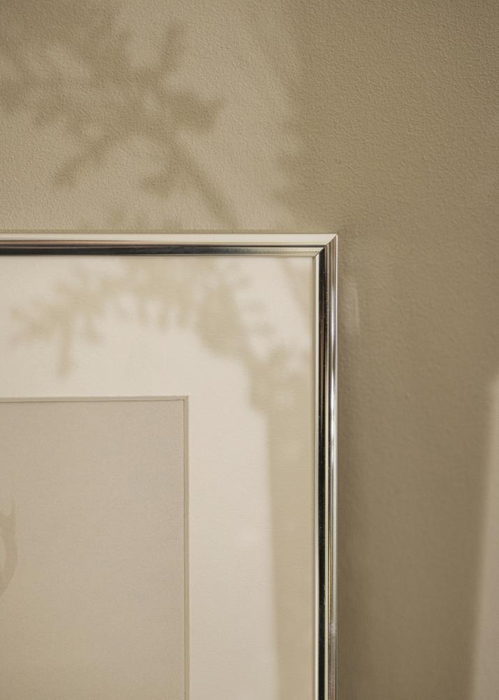 Marco Aluminio Vidrio acrílico Acabado brillante Plateado 70x100 cm