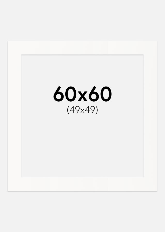 Paspartú Offwhite (Borde interior blanco) 60x60 cm (49x49)