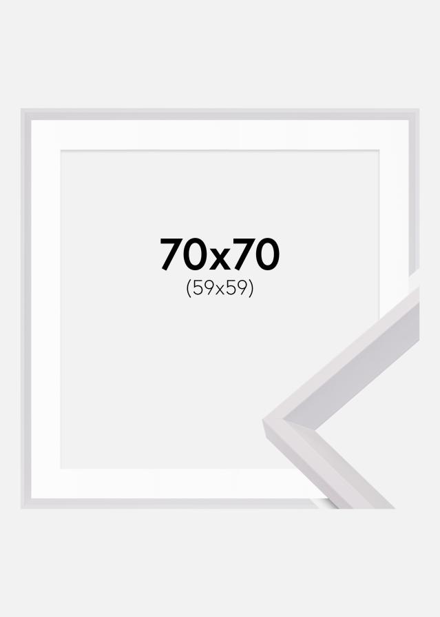 Marco Globe Blanco 70x70 cm - Paspartú Blanco 60x60 cm