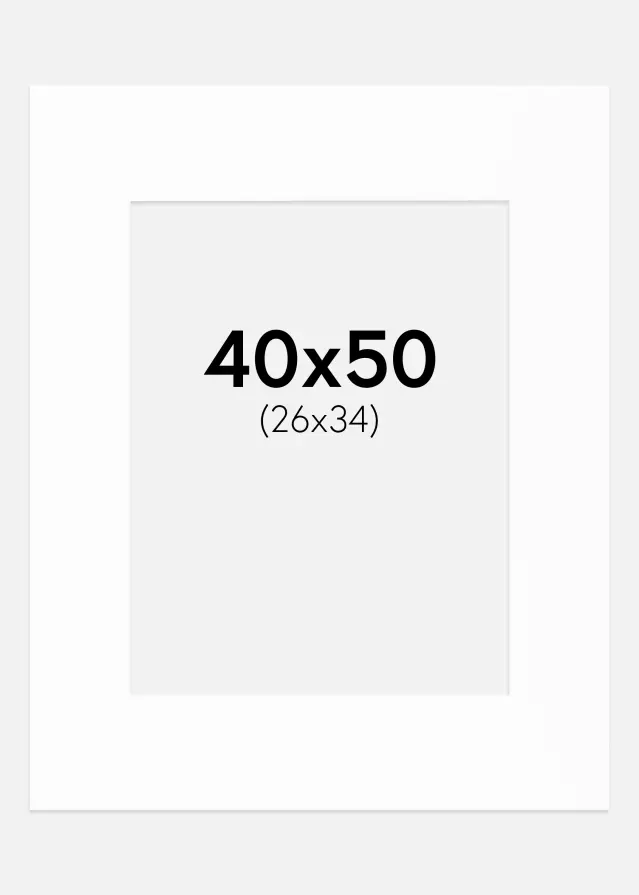 Paspartú Canson Blanco (Borde interior blanco) 40x50 cm (26x34)