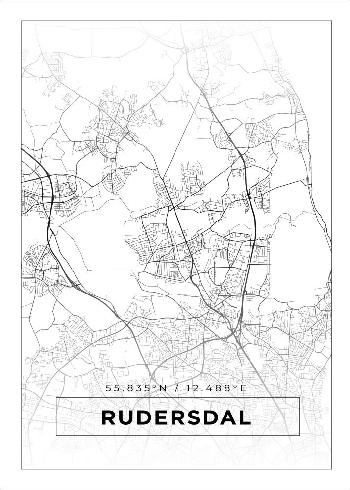 Mapa - Rudersdal - Cartel Blanco