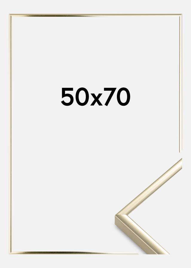 Marco Aluminio Vidrio acrílico Acabado brillante Dorado 50x70 cm