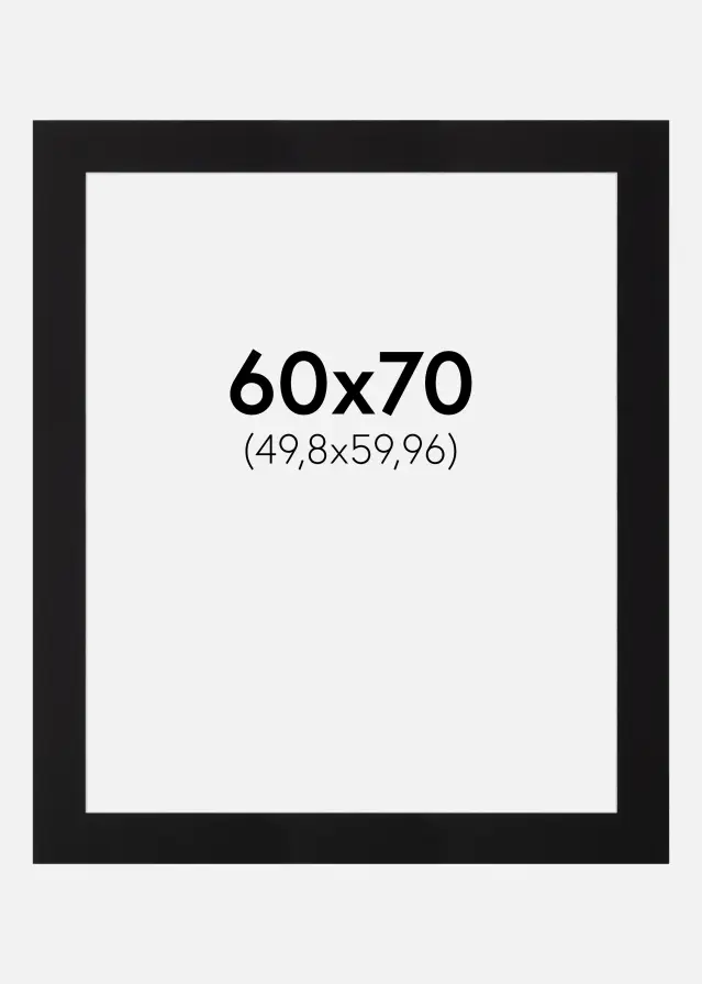 Paspartú Negro Estándar (Borde interior blanco) 60x70 cm (49,8x59,9)