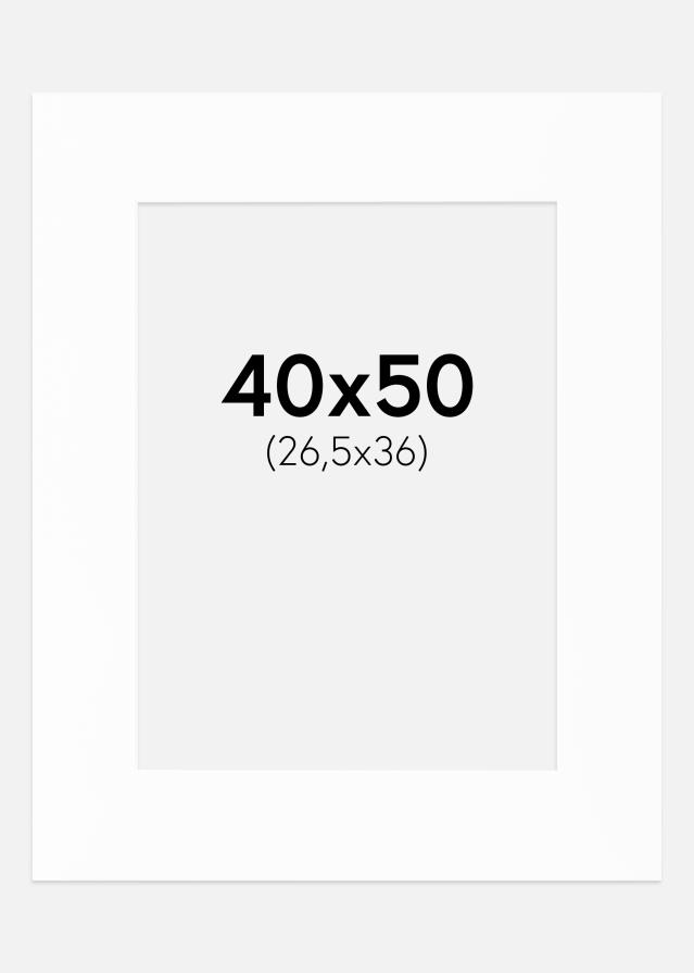 Paspartú Canson Blanco (Borde interior blanco) 40x50 cm (26,5x36)