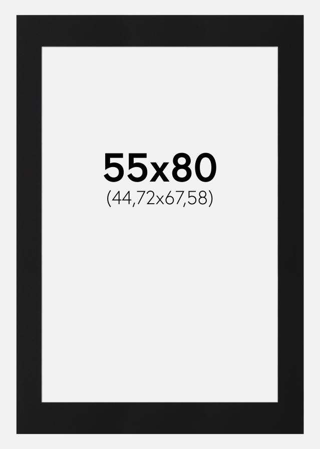 Paspartú Negro Estándar (Borde interior blanco) 55x80 cm (44,72x67,58)