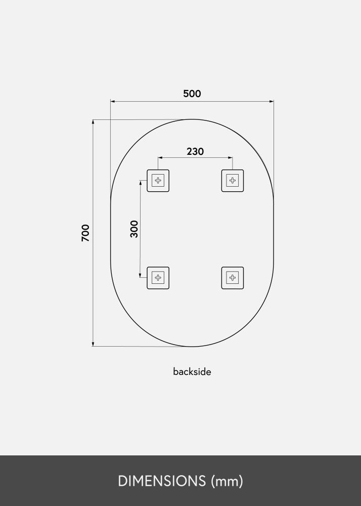 KAILA Espejo Ovalado Rose Gold 50x70 cm