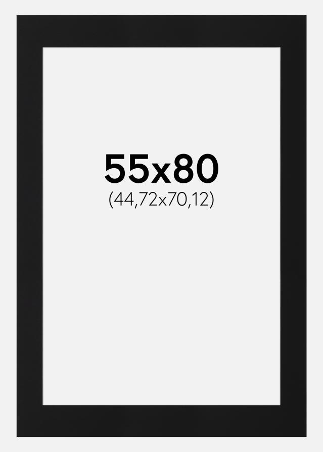 Paspartú Negro Estándar (Borde interior blanco) 55x80 cm (44,72x70,12)