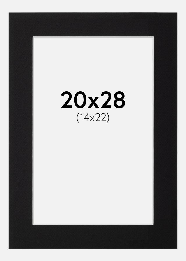 Paspartú Negro Estándar (Borde interior blanco) 20x28 cm (14x22)