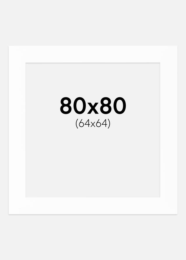 Paspartú Blanco (Borde interior blanco) 80x80 cm (64x64)