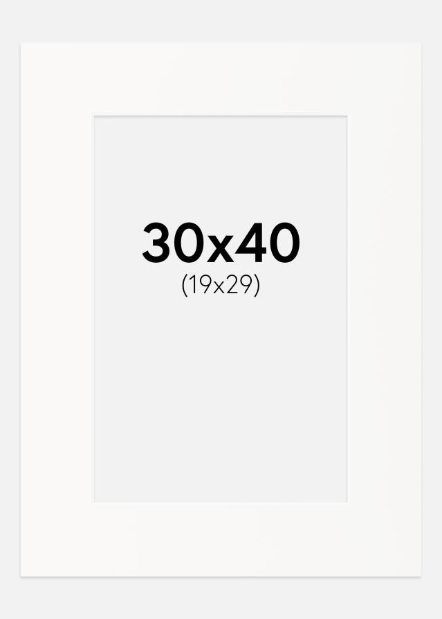 Paspartú Offwhite (Borde interior blanco) 30x40 cm (19x29)