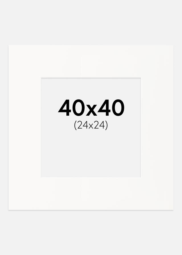 Paspartú Offwhite (Borde interior blanco) 40x40 cm (24x24)