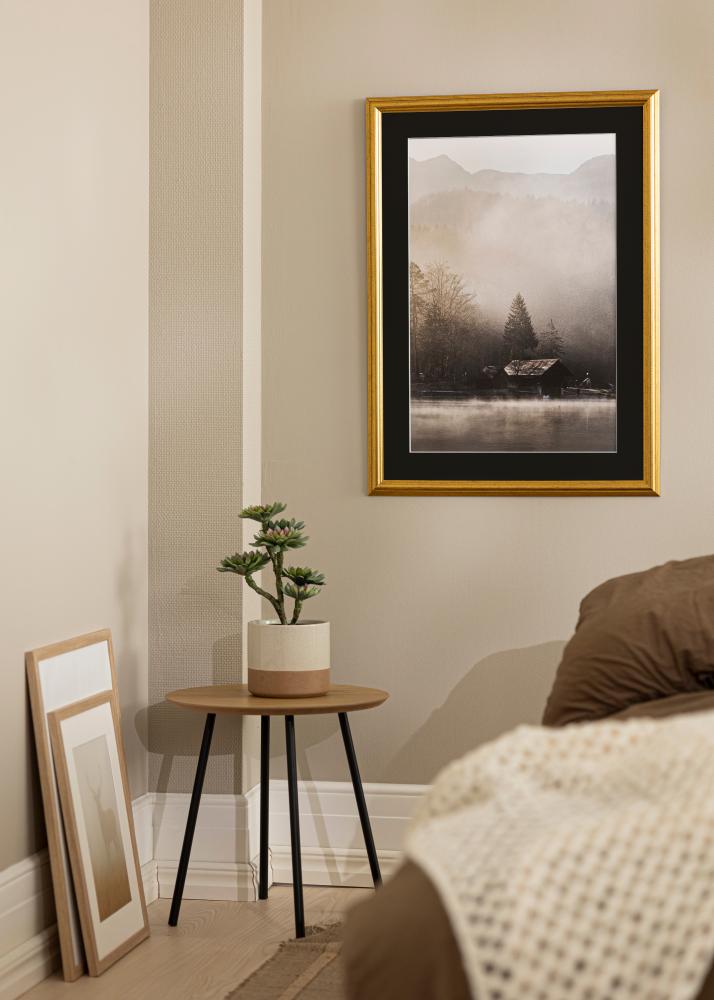 Marco Västkusten Dorado 40x100 cm - Paspartú Negro 30x90 cm