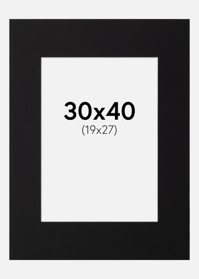 Paspartú Negro Estándar (Borde interior blanco) 30x40 cm (19x27)