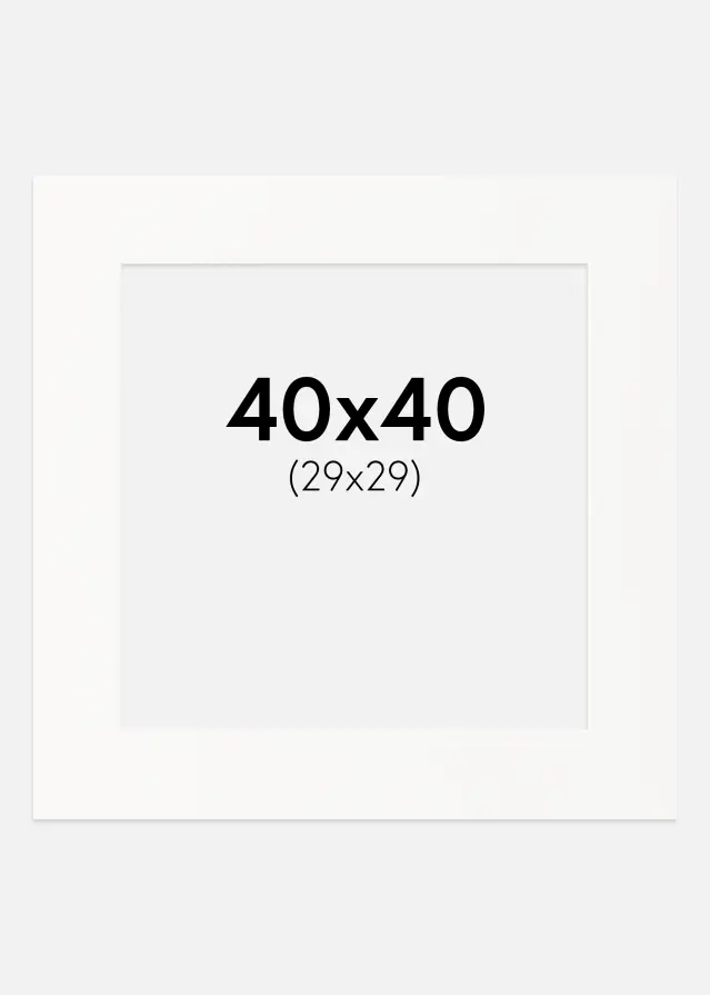 Paspartú Offwhite (Borde interior blanco) 40x40 cm (29x29)