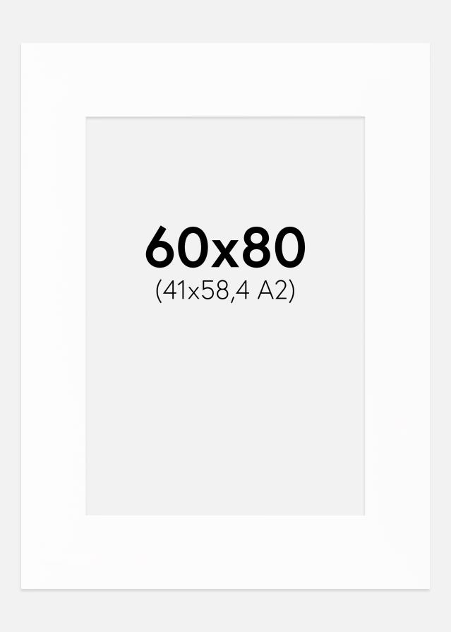 Paspartú XL Blanco (Borde interior blanco) 60x80 cm (41x58,4 - A2)