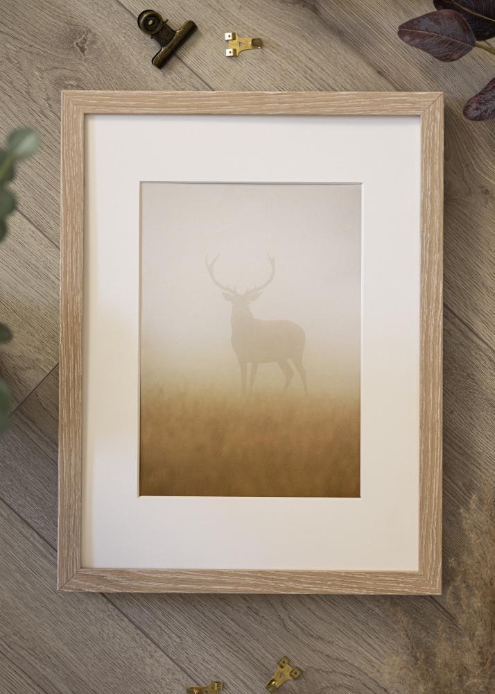 Marco Abedulö - Roble encalado - Tamaño personalizable