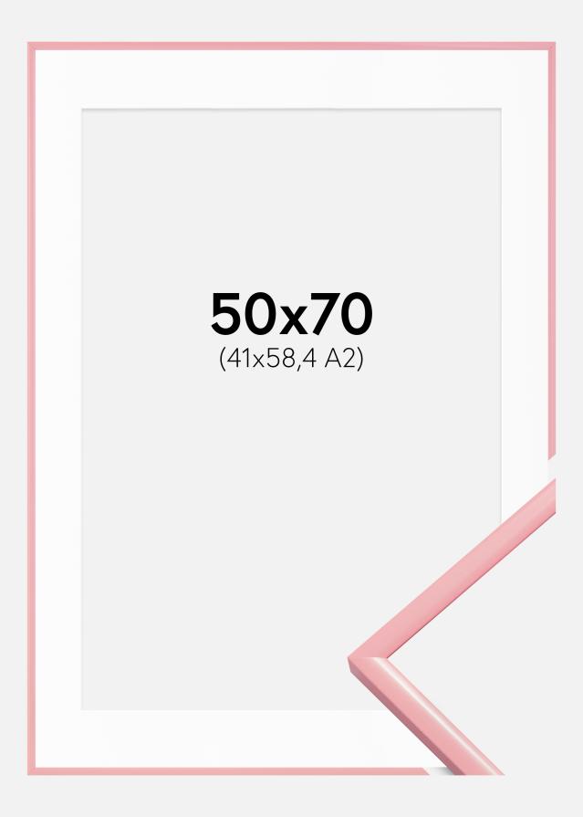 Marco New Lifestyle Rosa 50x70 cm - Paspartú Blanco 42x59,4 cm (A2)