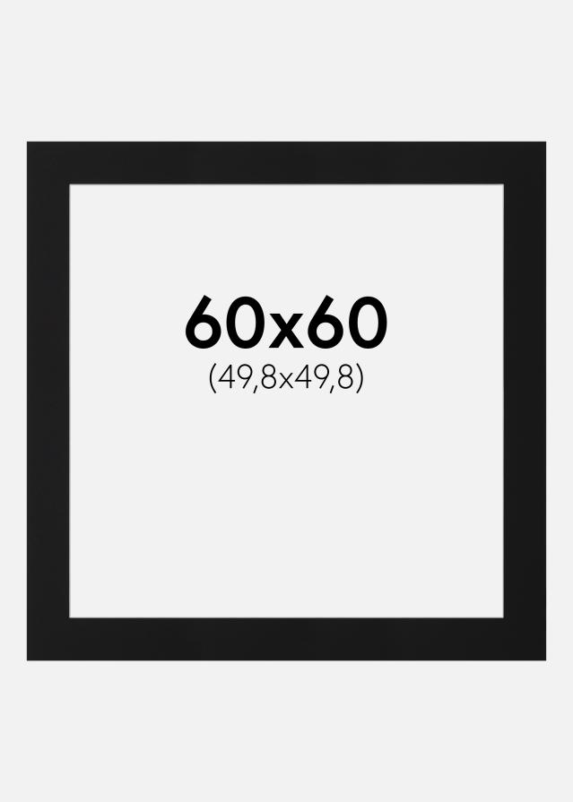 Paspartú Negro Estándar (Borde interior blanco) 60x60 cm (49,8x49,8)