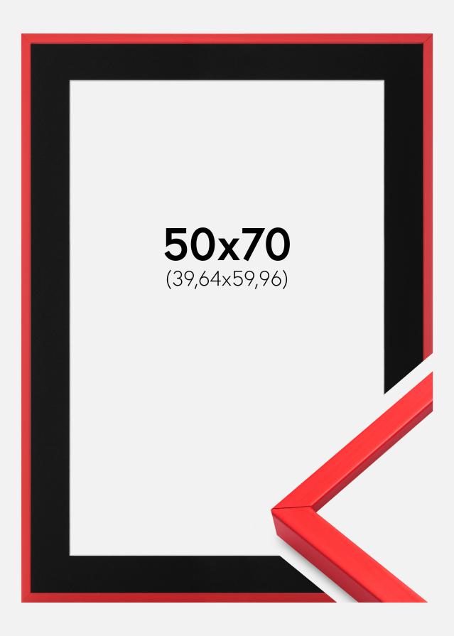 Marco E-Line Rojo 50x70 cm - Paspartú Negro 16x24 inches