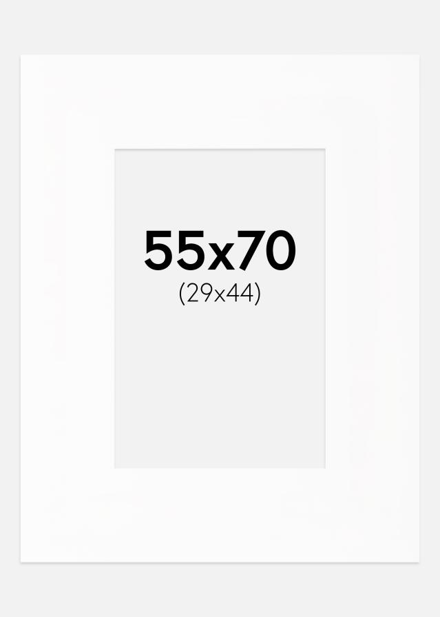 Paspartú XL Estándar Blanco (Borde interior blanco) 55x70 cm (29x44)