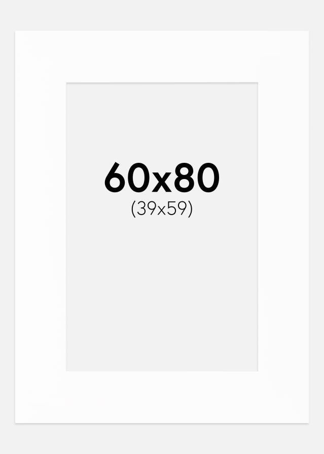 Paspartú XL Estándar Blanco (Borde interior blanco) 60x80 cm (39x59)