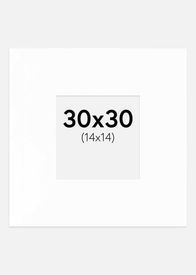 Paspartú XL Estándar Blanco (Borde interior blanco) 30x30 cm (14x14)