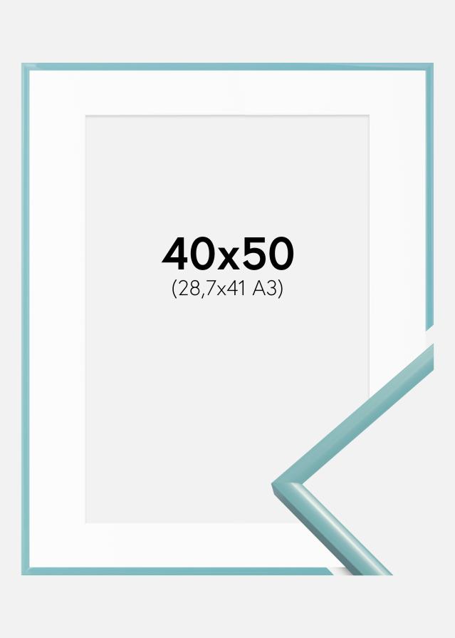 Marco New Lifestyle Turquesa 40x50 cm - Paspartú Blanco 29,7x42 cm (A3)
