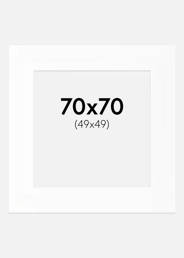 Paspartú XXL Estándar Blanco (Borde interior blanco) 70x70 cm (49x49)