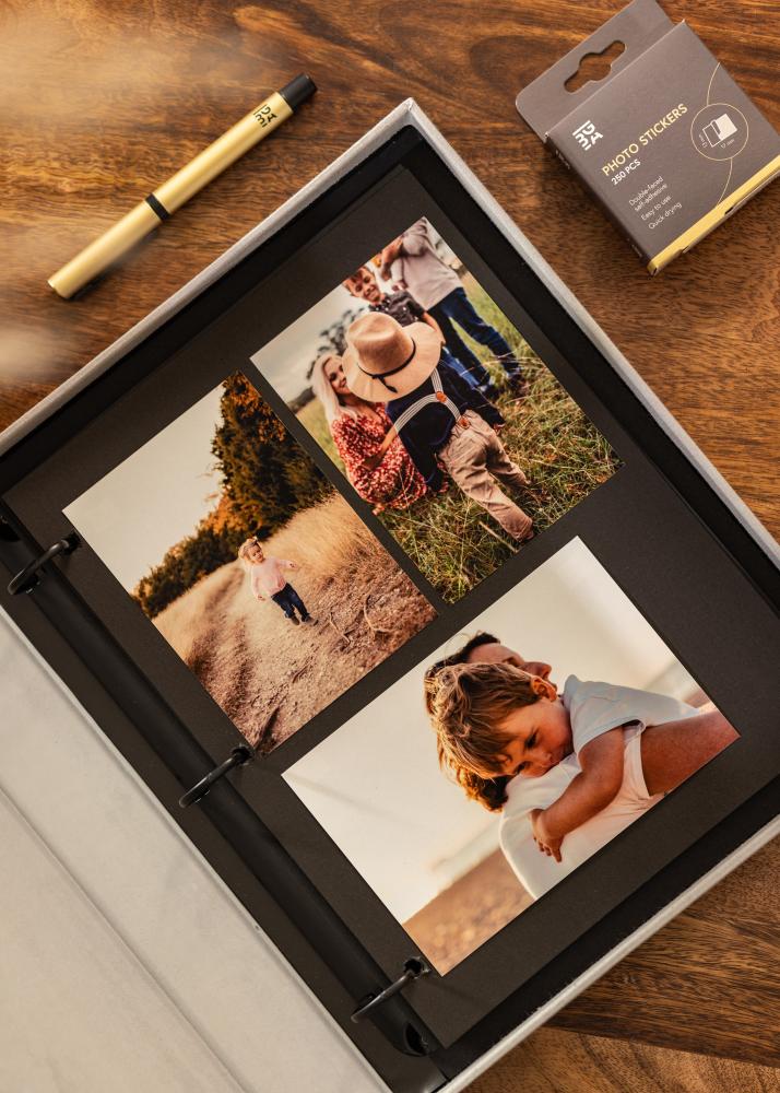 KAILA THROWBACK Grey - Coffee Table Photo Álbum (60 Páginas negras / 30 hojas)