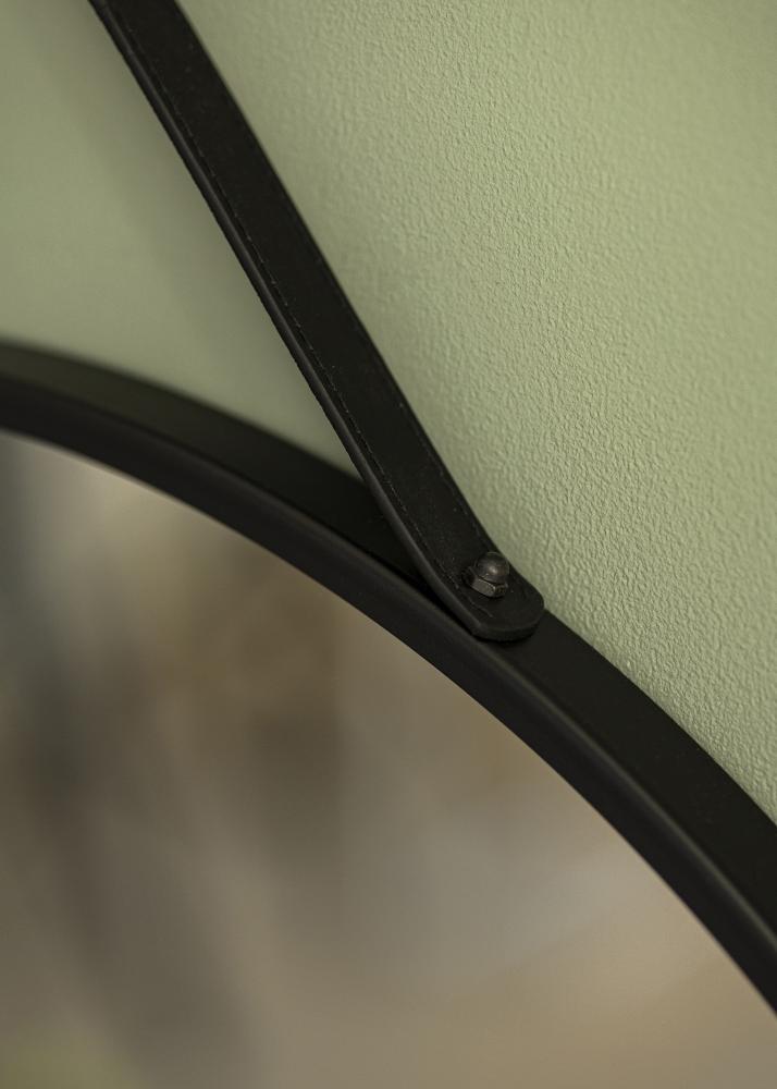 Espejo Trapani Negro 60 cm Ø