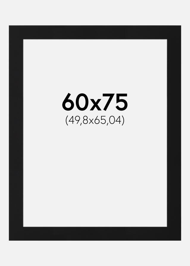 Paspartú Negro Estándar (Borde interior blanco) 60x75 cm (49,8x65,04)