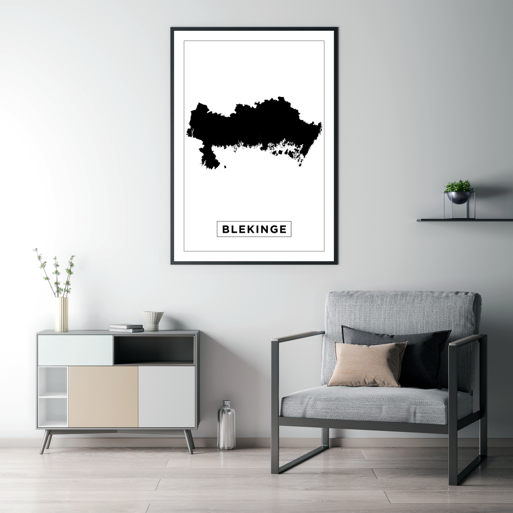 Mapa - Blekinge - Cartel blanco