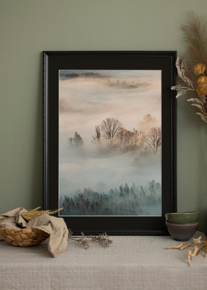 Marco Abisko Negro 40x50 cm - Paspartú Negro 27x35 cm