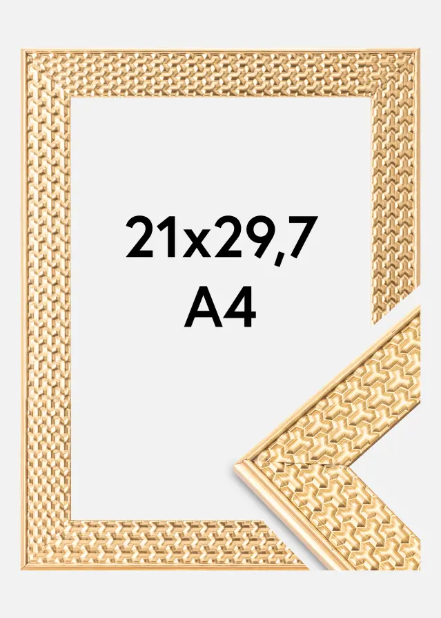 Marco Grace Vidrio acrílico Dorado 21x29,7 cm (A4)