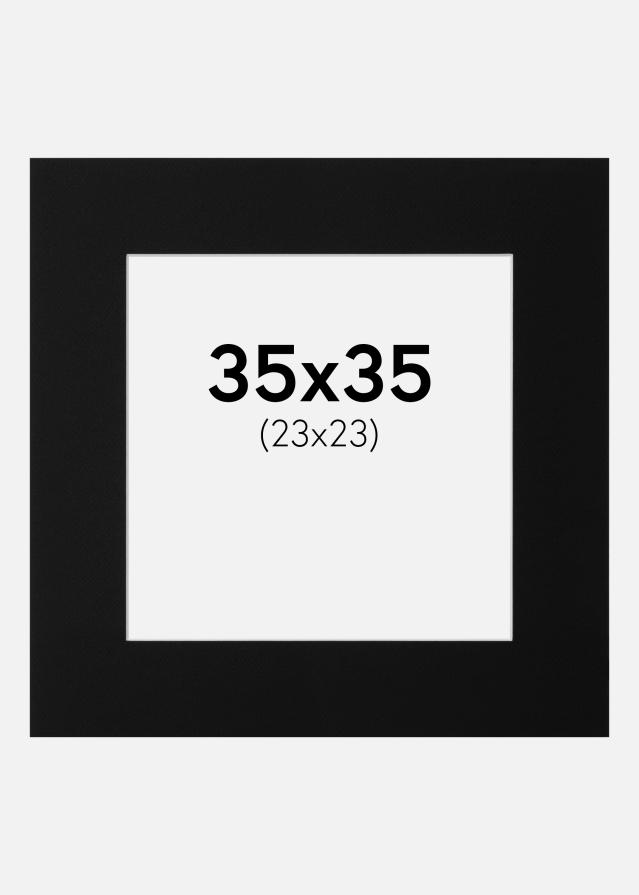 Paspartú Negro Estándar (Borde interior blanco) 35x35 cm (23x23)