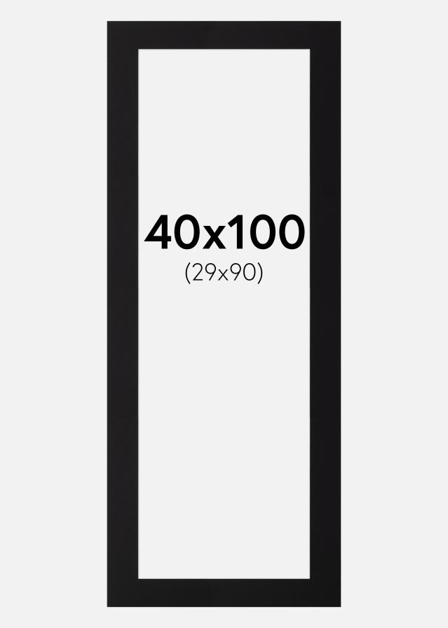 Paspartú Negro Estándar (Borde interior blanco) 40x100 cm (29x90)